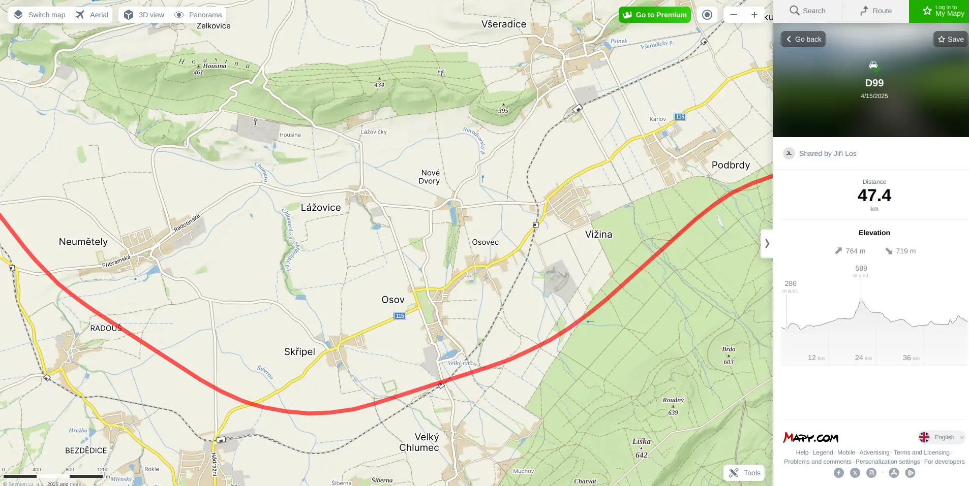 trasa navrhované dálnice D99 v Hostomické brázdě